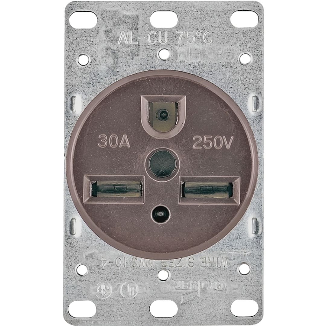 1234-BOX POWER RECEPTACLE FLUSH 2-POLE