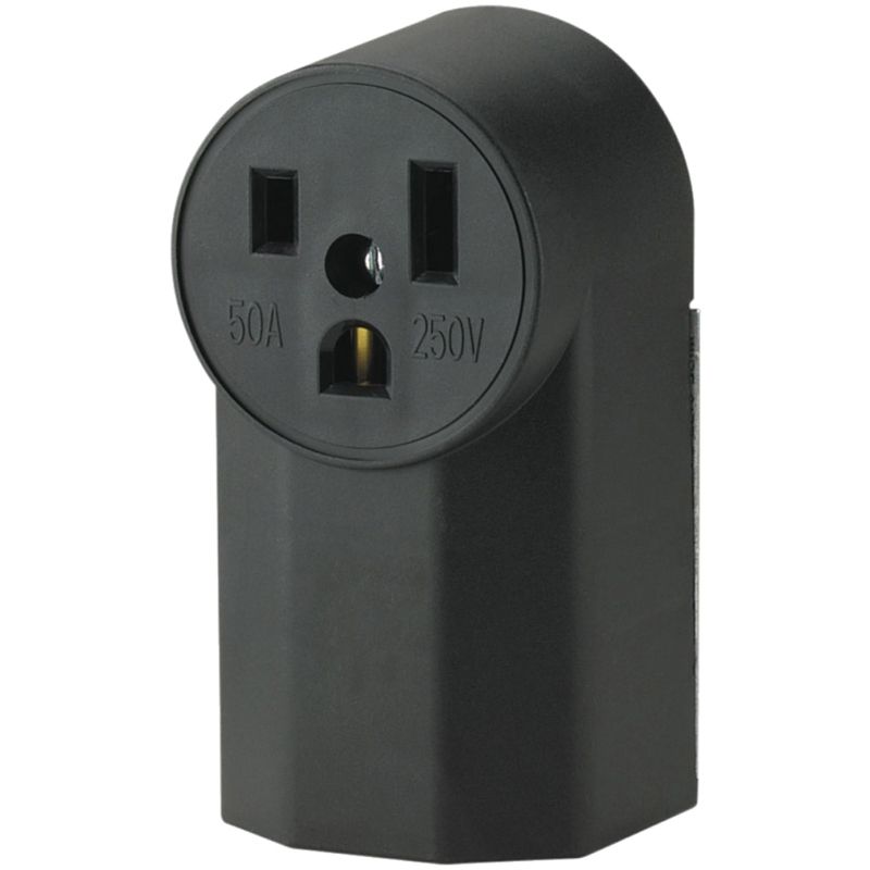 1252-BOX POWER RECEPTACLE SURFACE MOUNT 2-POLE BLACK