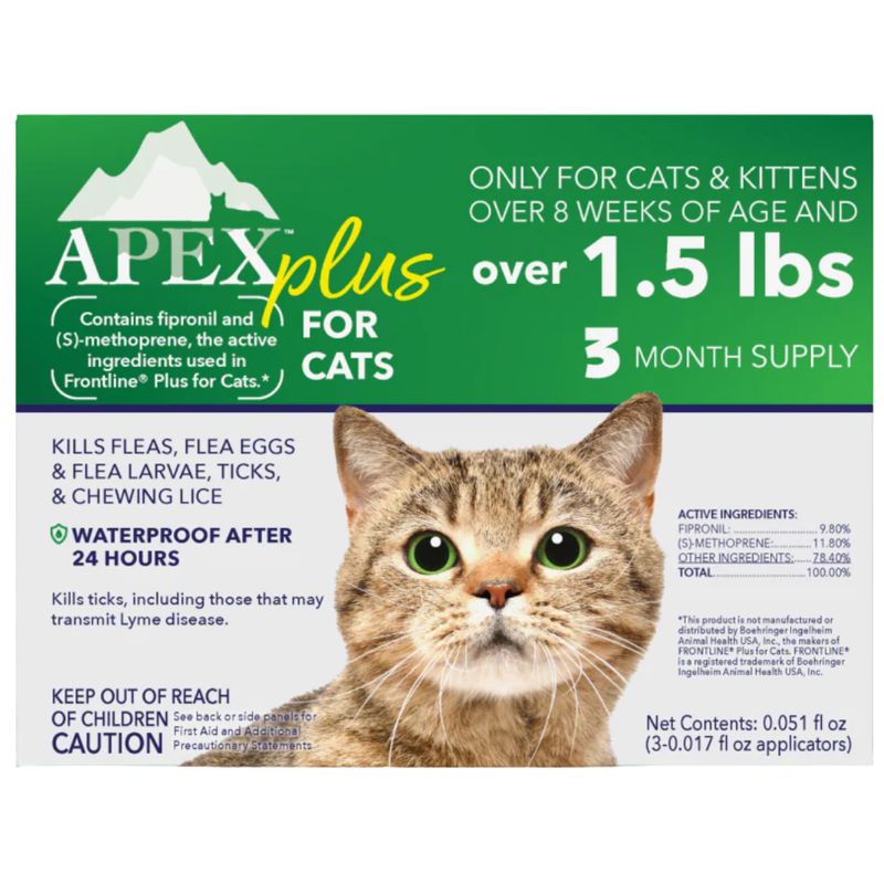 APEX PLUS CATS FLEA &amp; TICK OVER 1.5LB 3PK