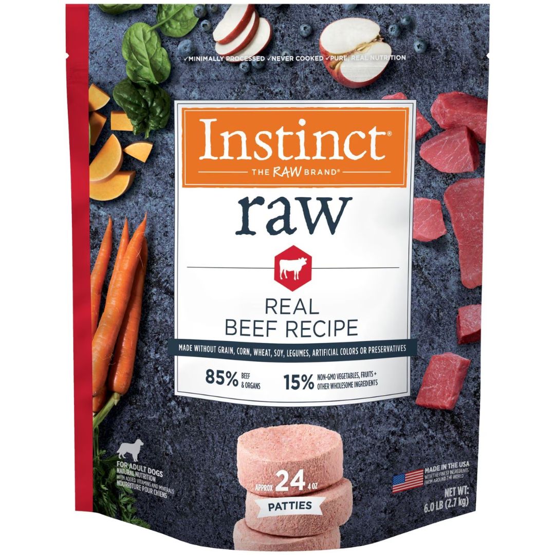 INSTINCT RAW FROZEN PATTIES REAL BEEF 6LB