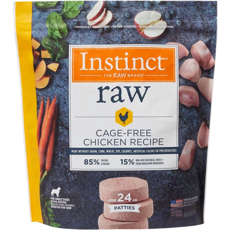 INSTINCT RAW FROZEN CAGE-FREE CHICKEN PATTIES 6LB