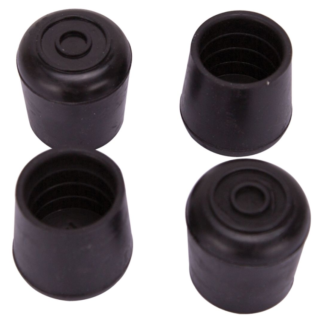 RUBBER LEG TIPS FE-50636-B BLACK 1IN 4PK