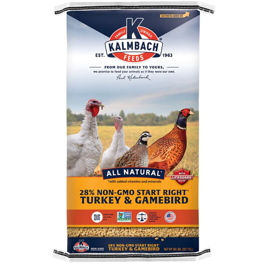 TURKEY &amp; GAMEBIRD STARTER 28% NON-GMO 50LB KALMBACH