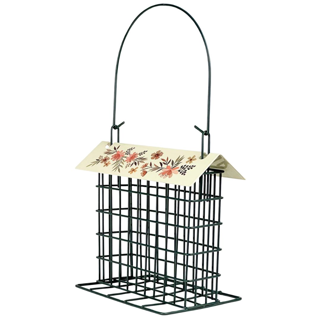 DECORATIVE FLORAL METAL SUET FEEDER