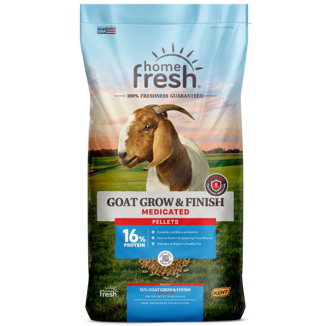 HOME FRESH GOAT GROW &amp; FINISH DQ 16% MEDICATED PELLETS 50LB