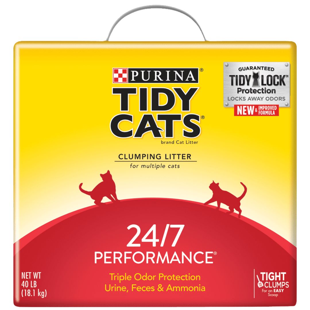 TIDY CATS 24/7 PERFORMANCE CLUMPING CAT LITTER BOX 40 LB