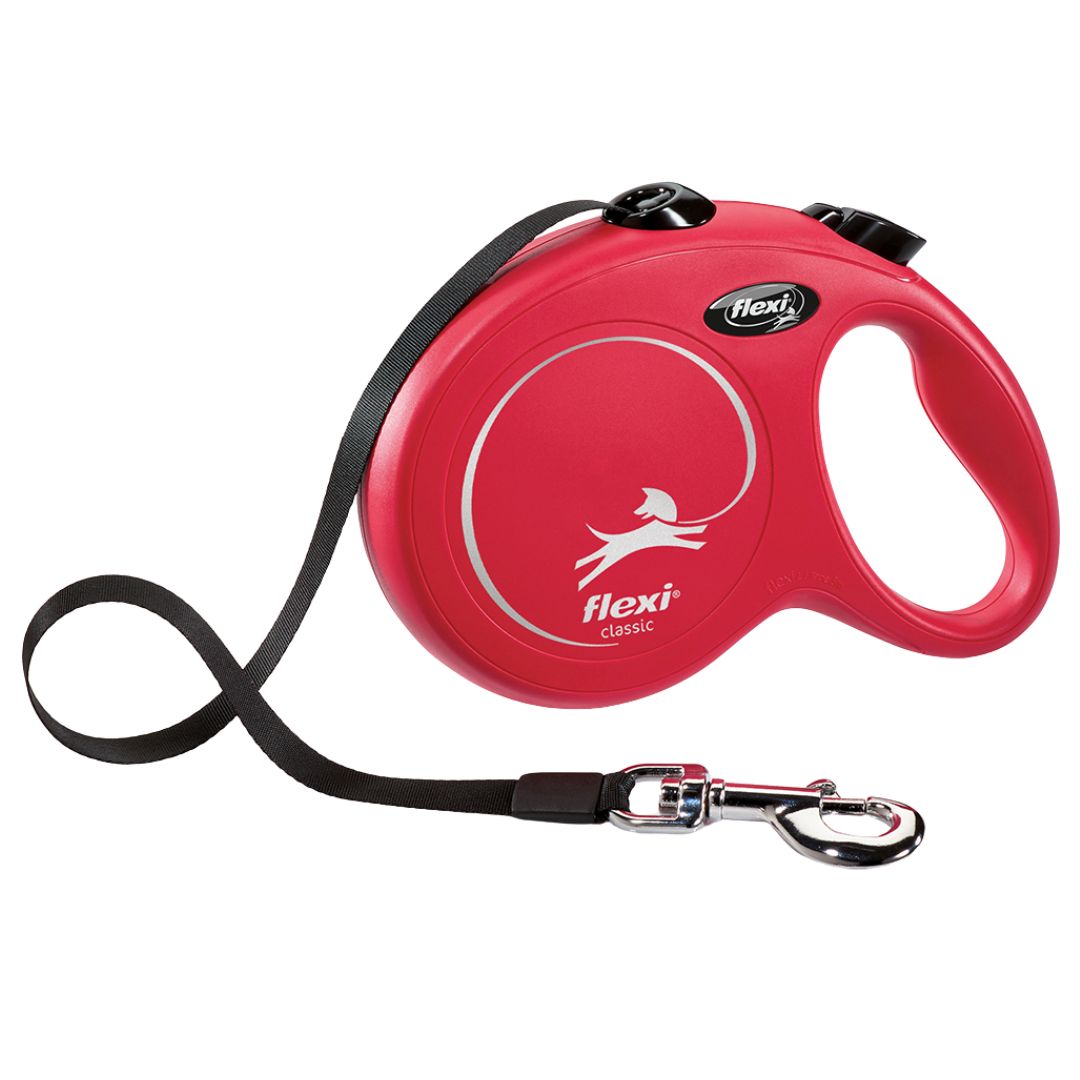FLEXI CLASSIC RETRACTABLE TAPE LEASH RED LG 16FT
