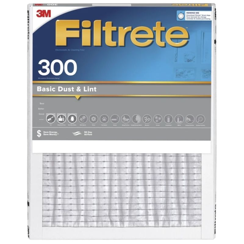 BASIC DUST &amp; LINT AIR FILTER 302-4 20X20X1IN