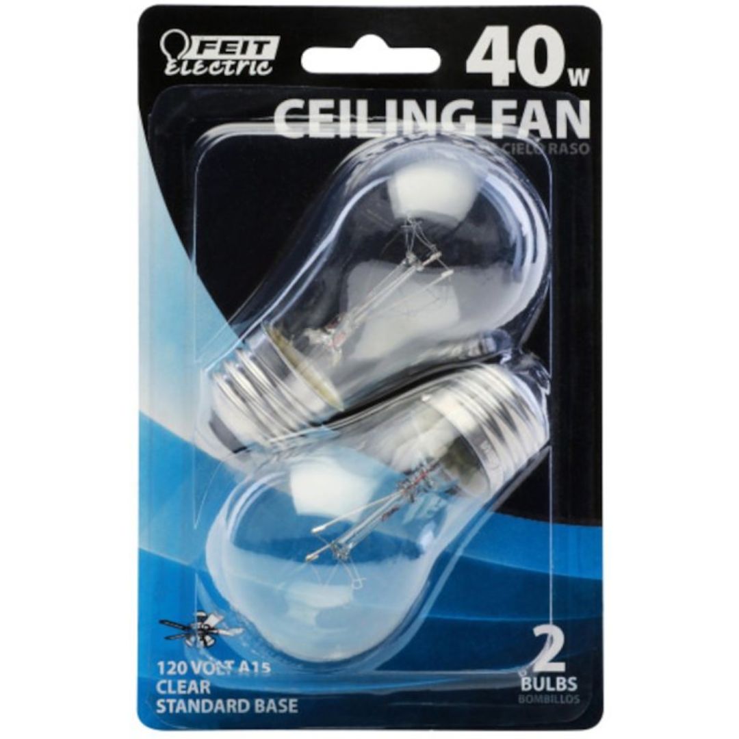 CLEAR CEILING FAN BULBS BP40A15/CL/CF 40W 2PK