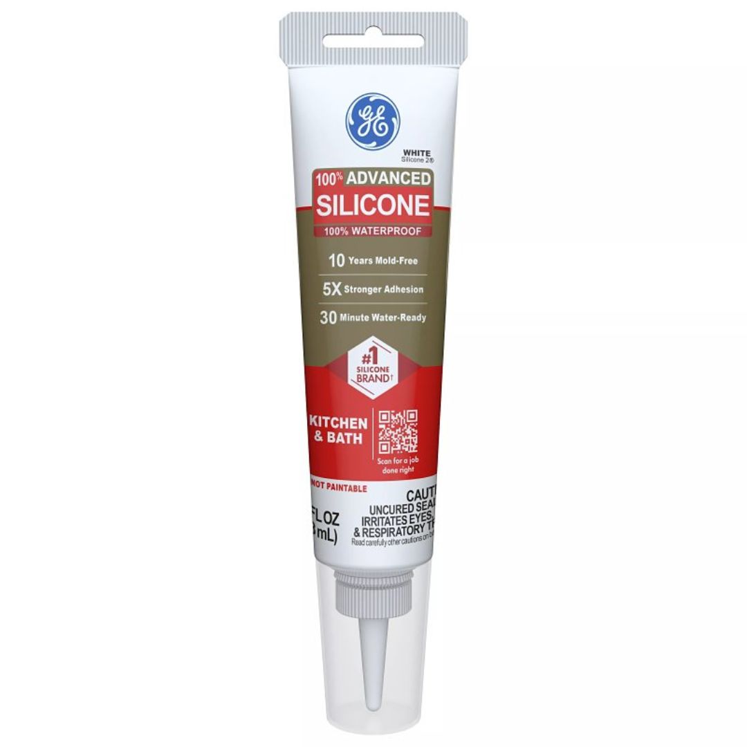 GE ADVANCED SILICONE KITCHEN &amp; BATH SEALANT WHITE GE281 2.8OZ