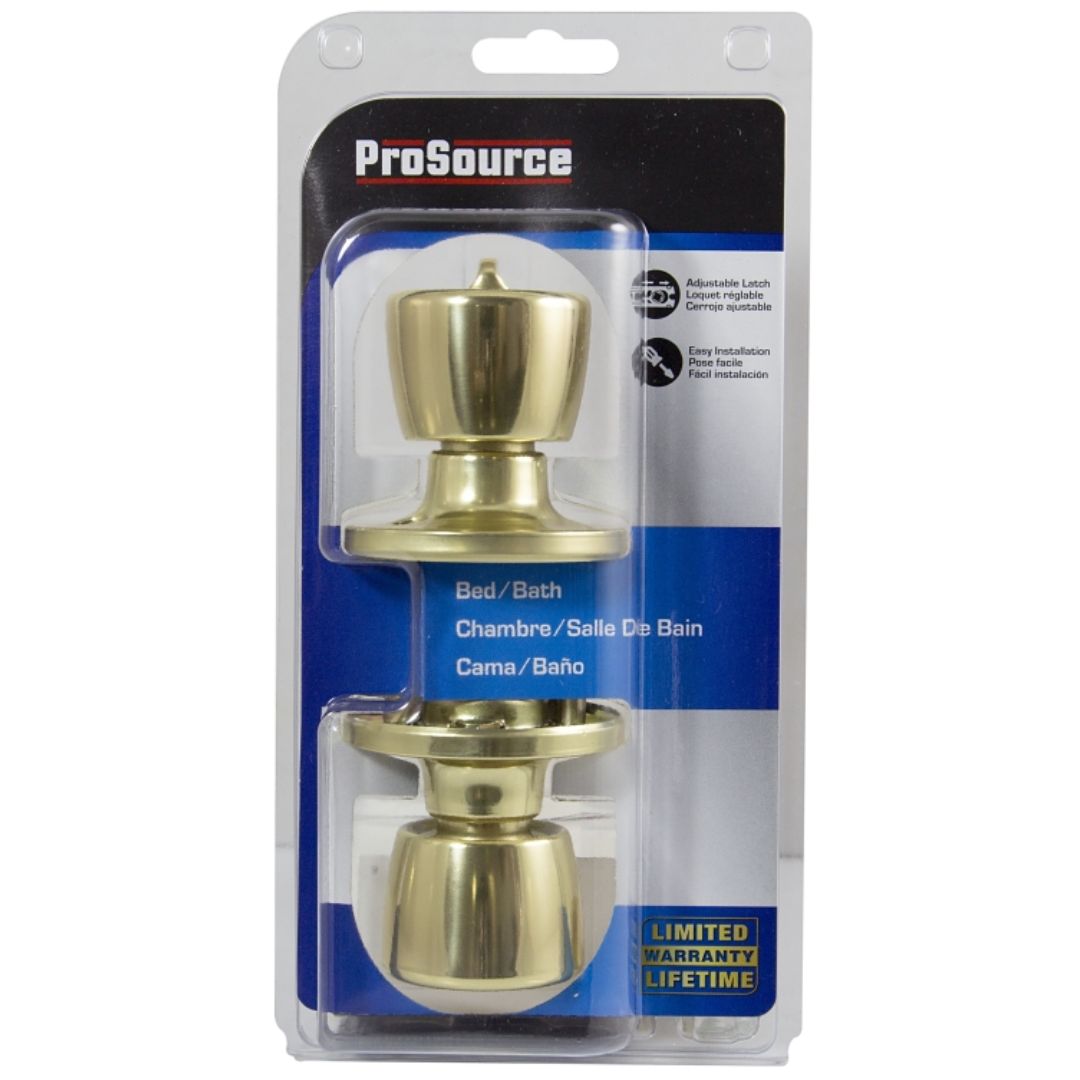 PRIVACY DOOR KNOB POLISHED BRASS 6-WAY