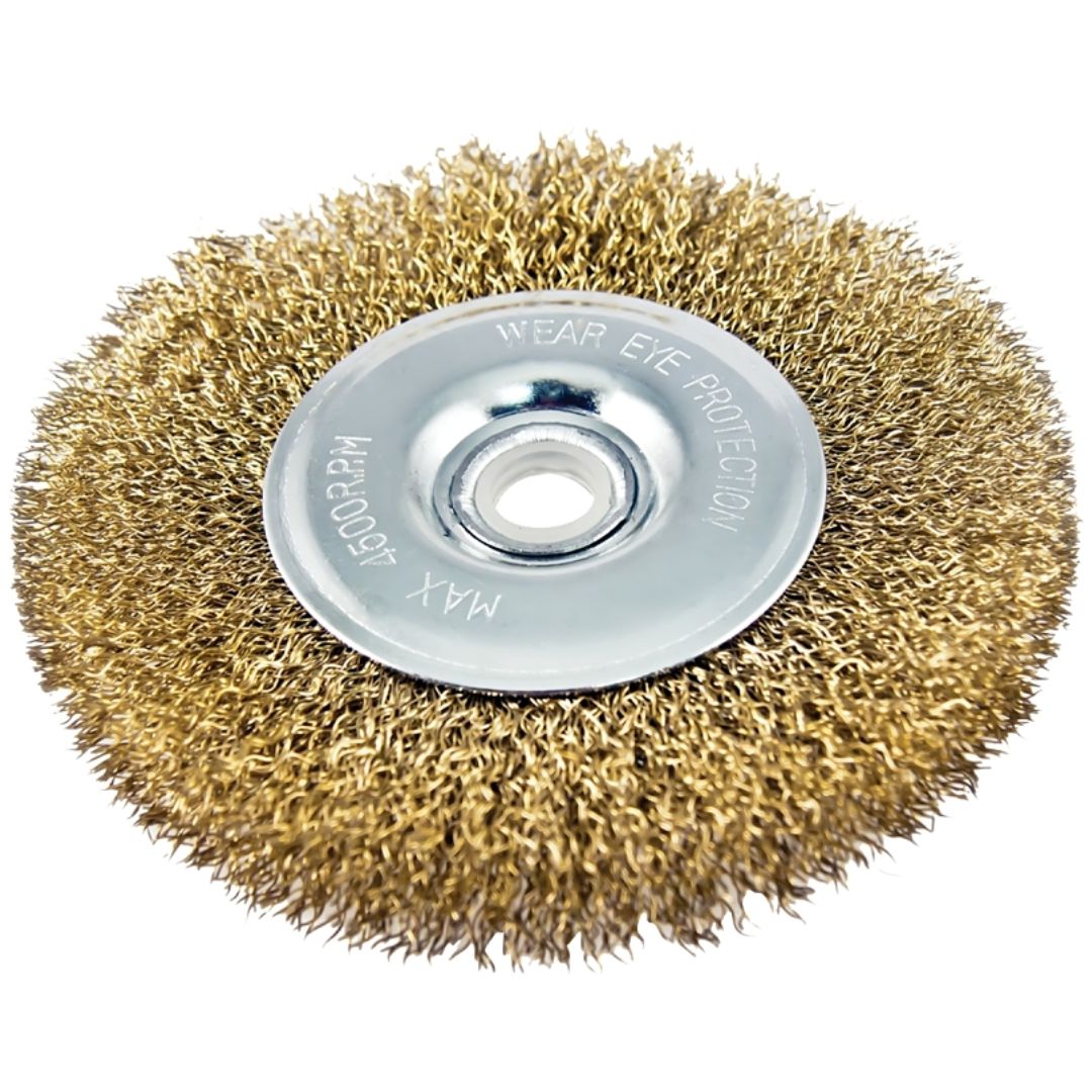 WHEEL WIRE BRUSH COARSE WITH HOLE 6IN