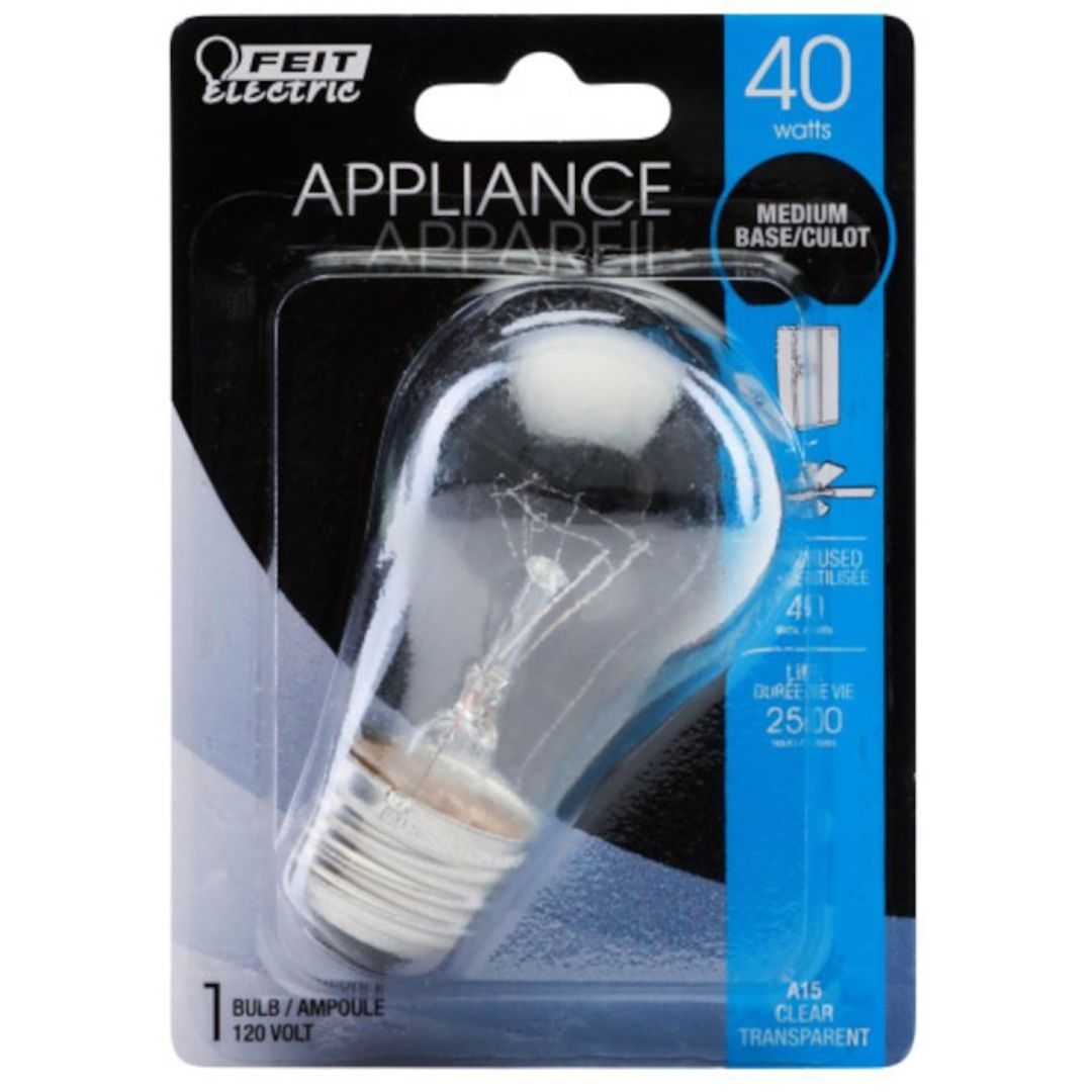 APPLIANCE BULB CLEAR 40W BPA15-CL-CAN