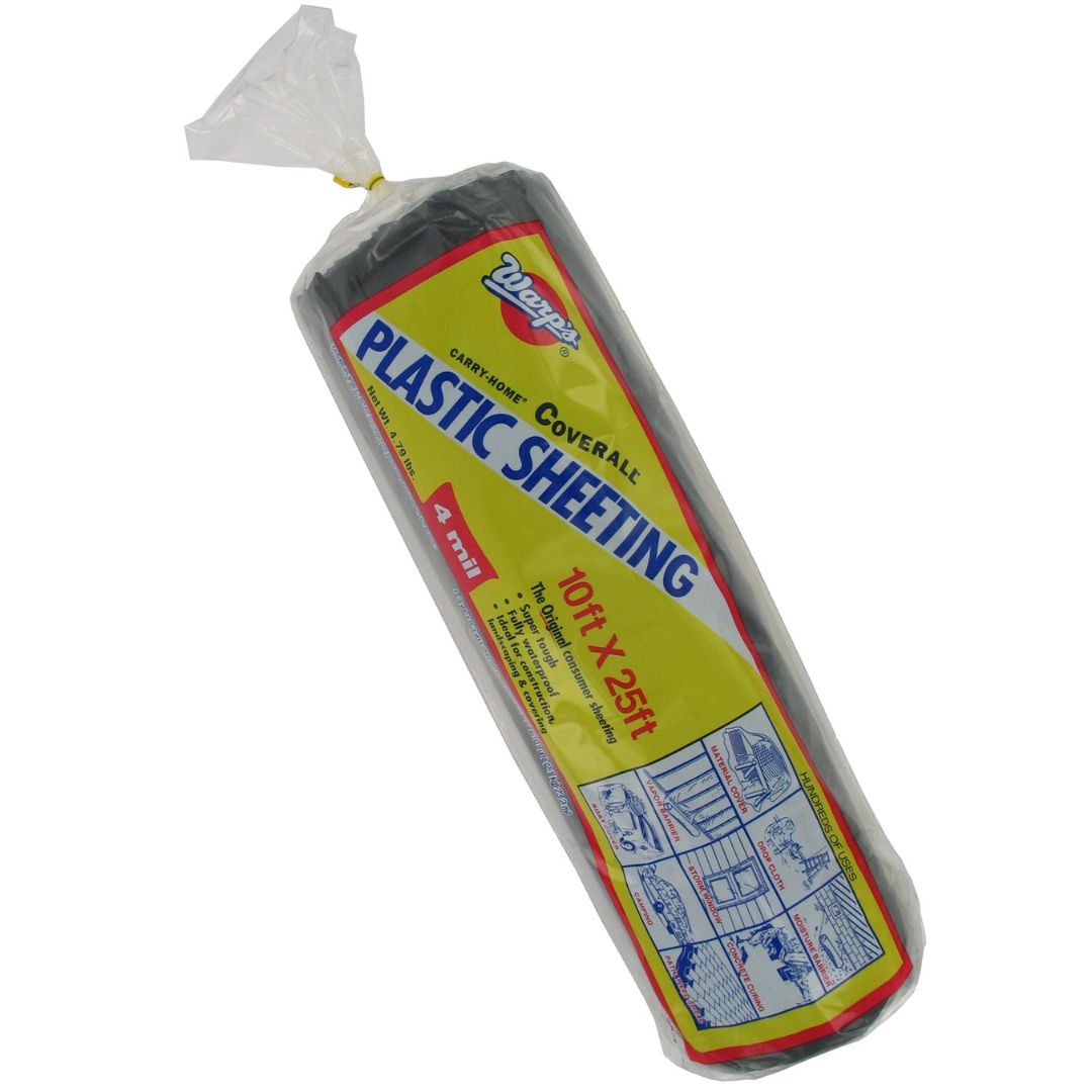 WARP'S PLASTIC SHEETING 4 MIL BLACK 10X25FT