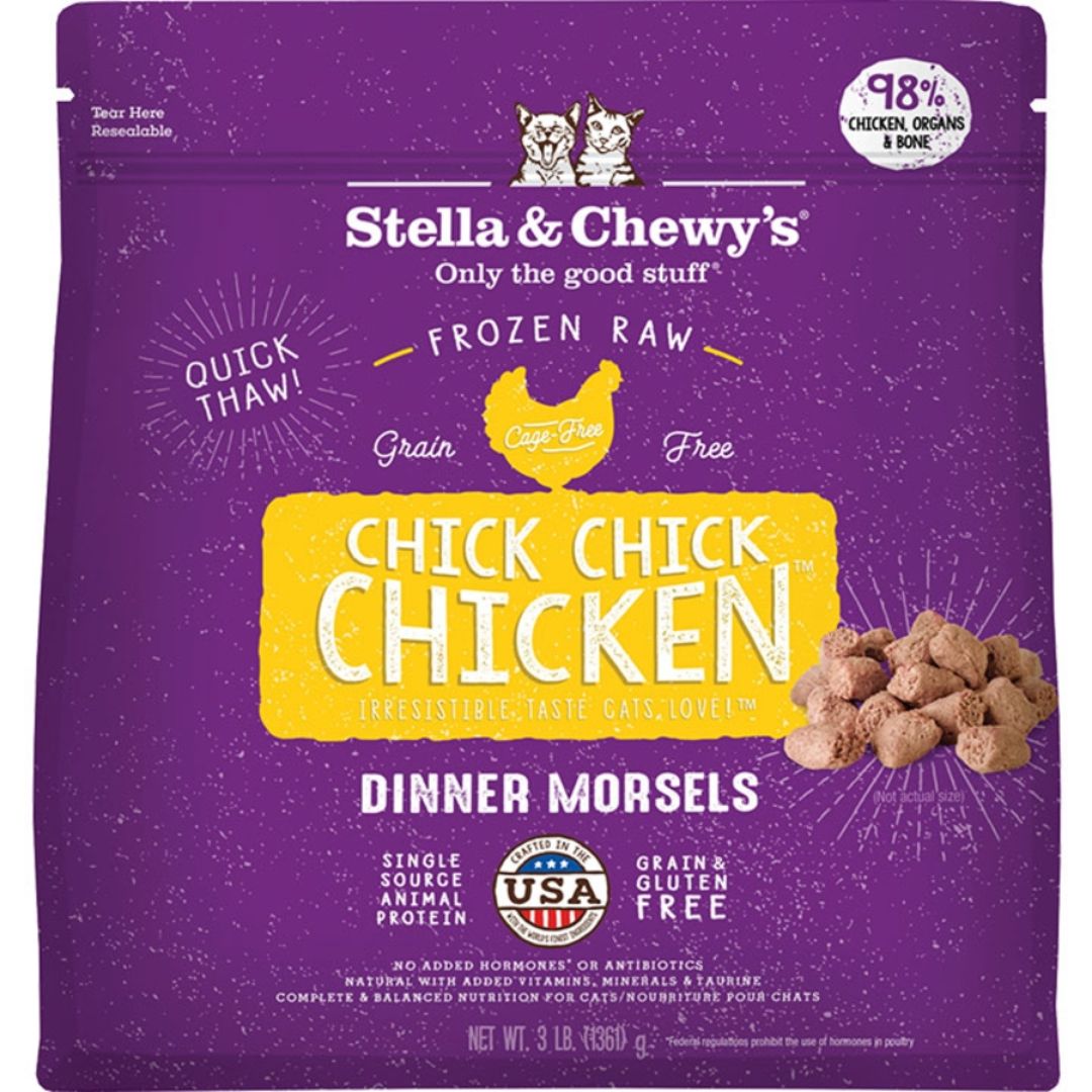 STELLA &amp; CHEWY'S CAT FROZEN RAW DINNER MORSELS CHICK CHICK CHICKEN 3LB