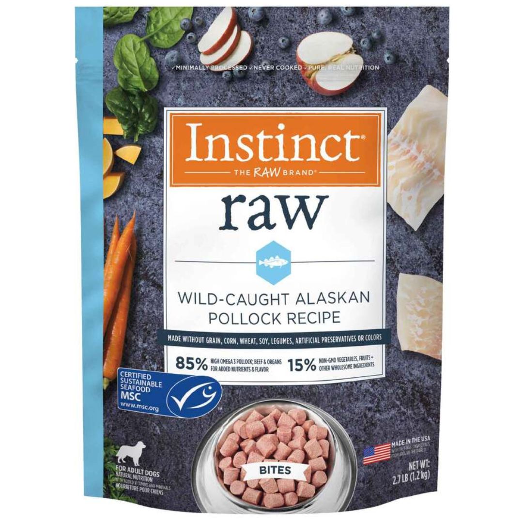 INSTINCT RAW FROZEN BITES WILD-CAUGHT POLLOCK 2.7LB