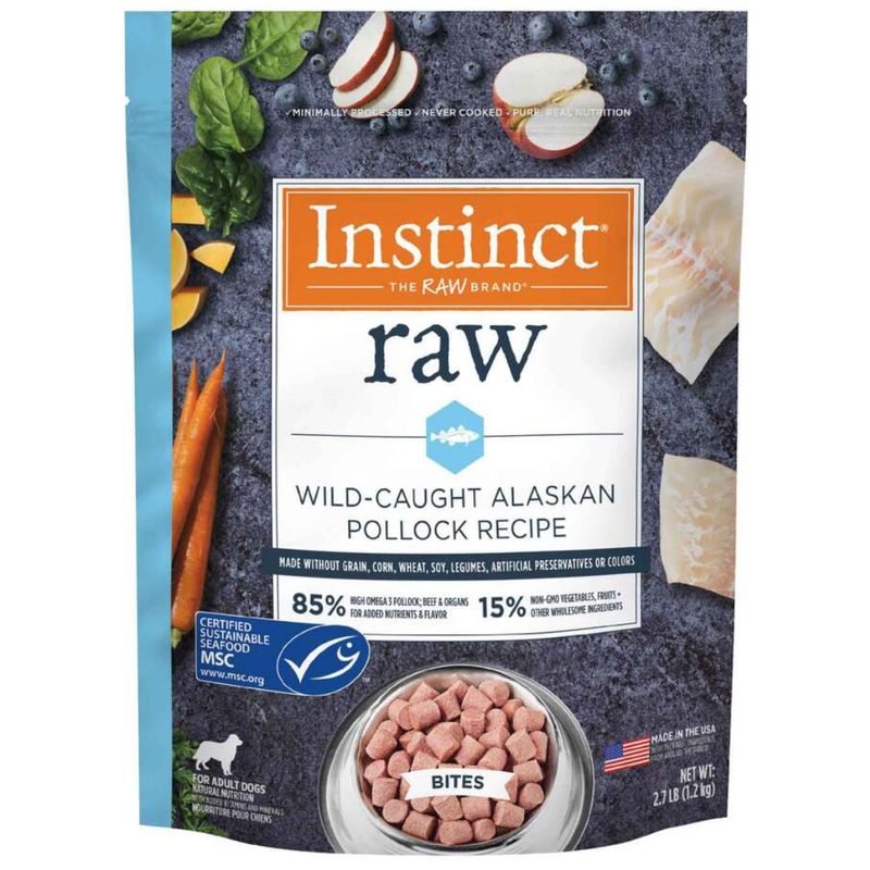 INSTINCT RAW FROZEN BITES WILD-CAUGHT POLLOCK 2.7LB