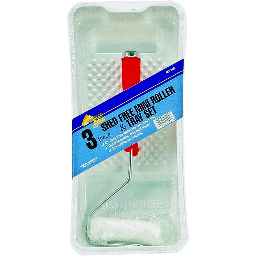 MINI PAINT ROLLER &amp; TRAY SET 4IN