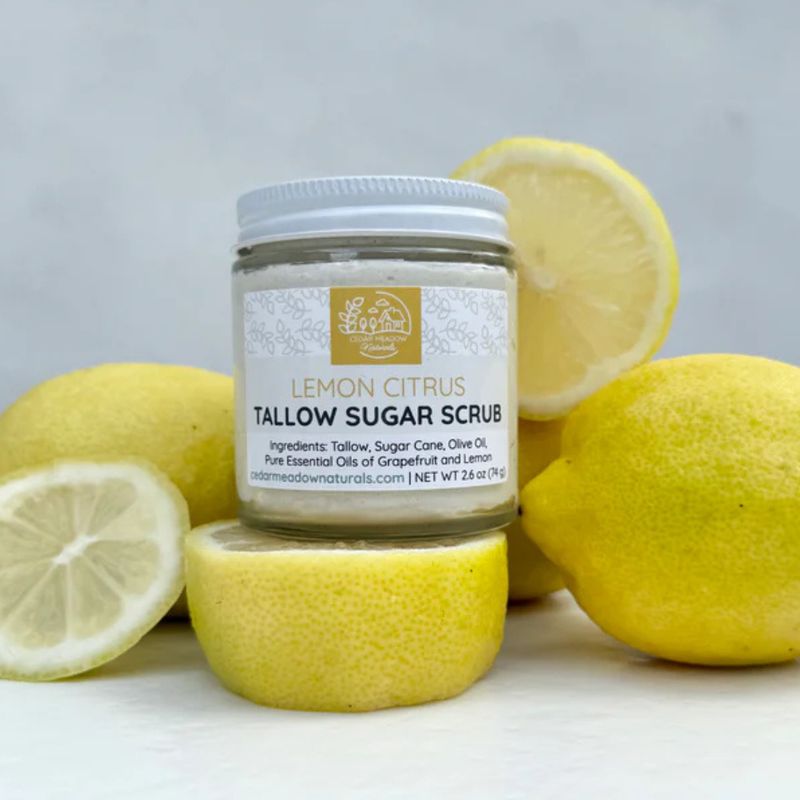 CEDAR MEADOW NATURALS LEMON CITRUS TALLOW SUGAR SCRUB 2.6OZ