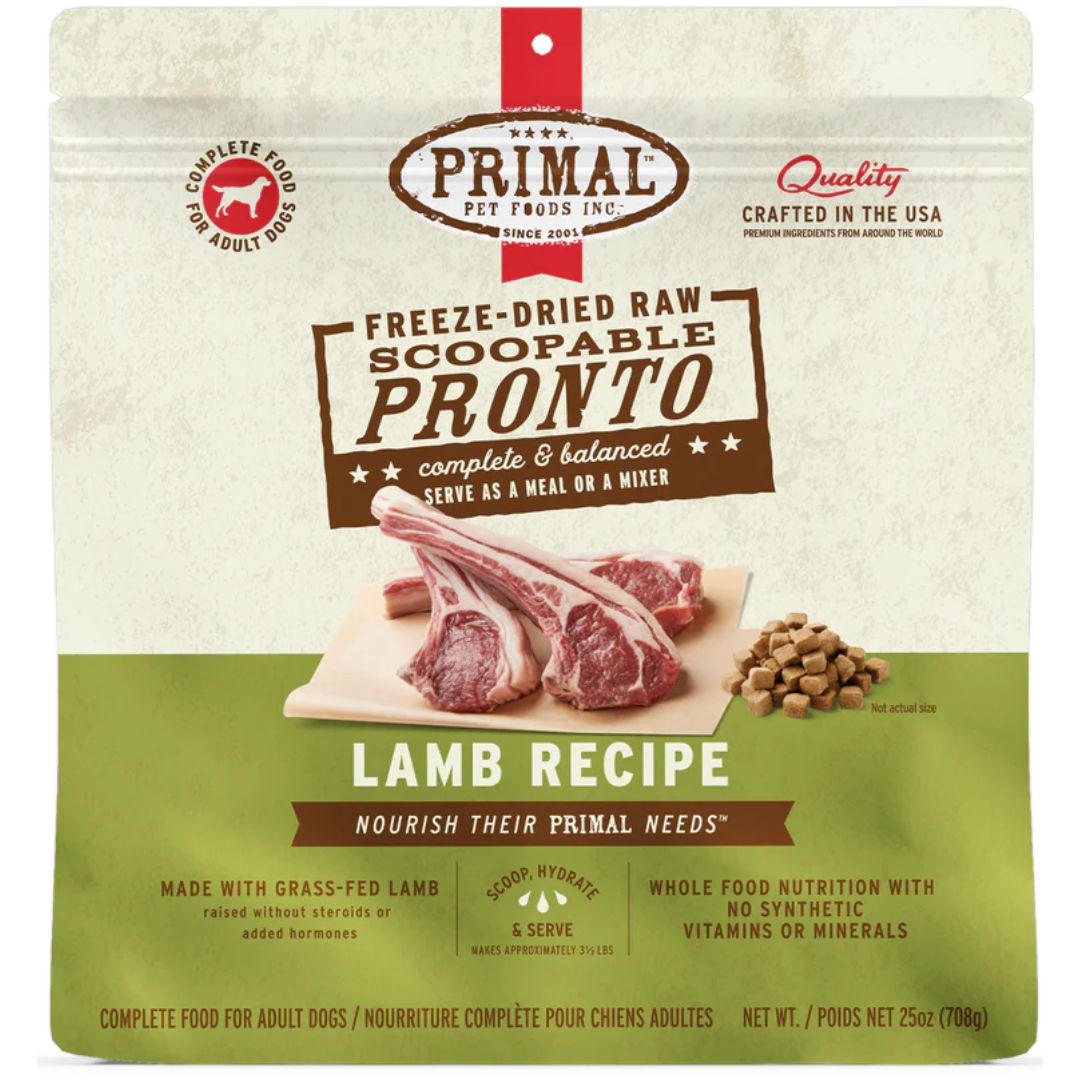 PRIMAL DOG FROZEN RAW SCOOPABLE PRONTO LAMB 4LB
