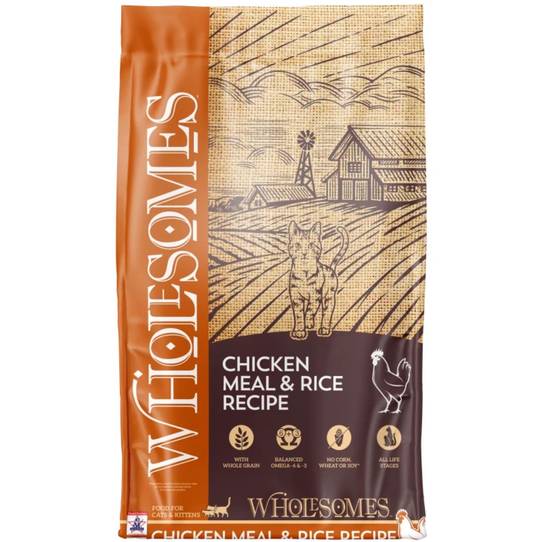 WHOLESOMES CAT &amp; KITTEN FOOD CHICKEN &amp; RICE 15LB
