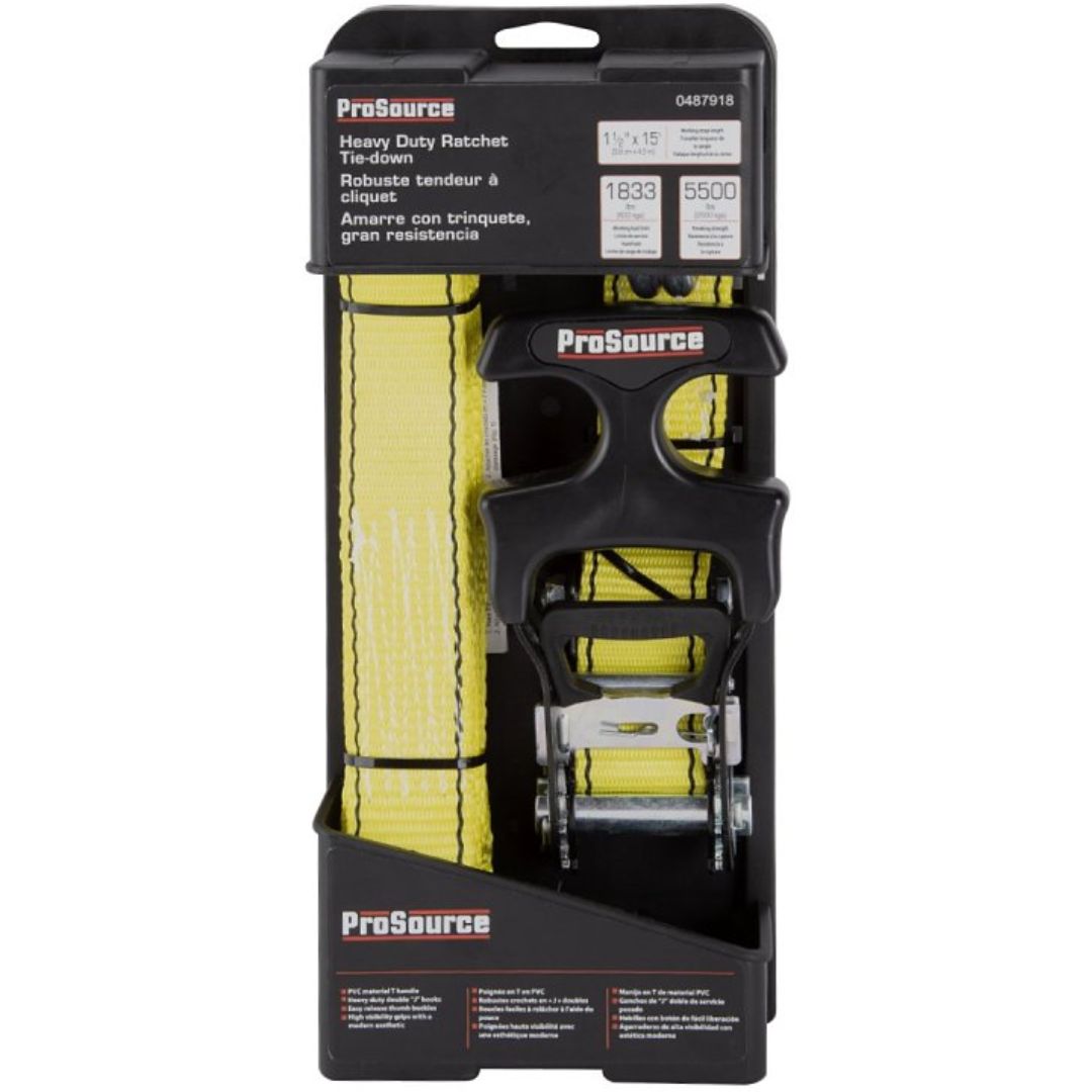 HEAVY DUTY RATCHET TIE DOWN STRAP 1-1/2 IN X 15 FT FH-014