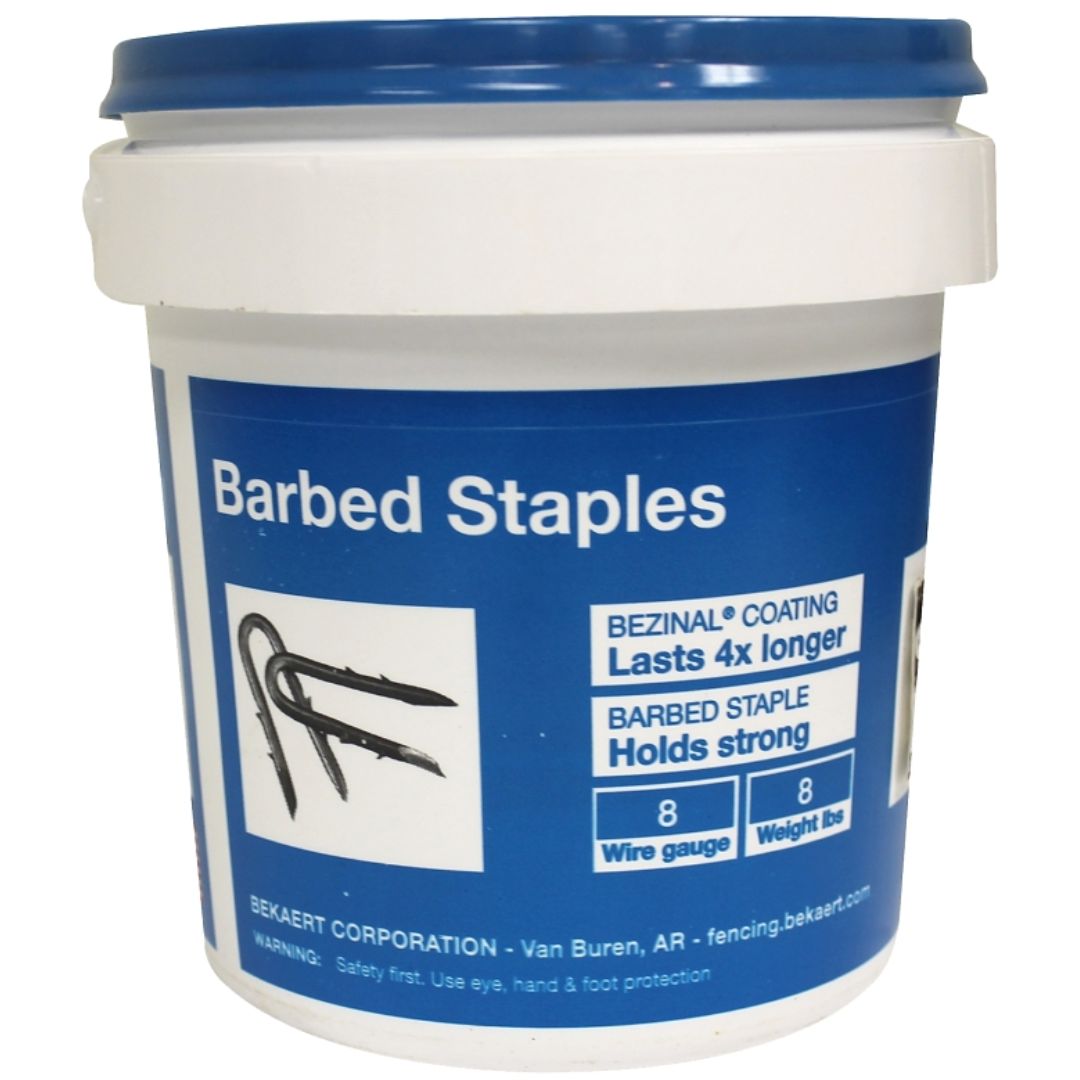 DOUBLE BARBED FENCE STAPLES BUCKET 1-3/4 IN 8 LB