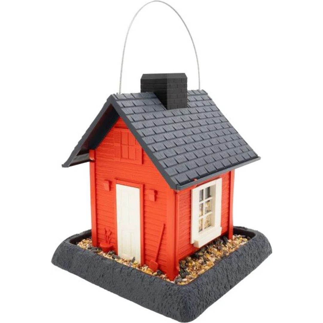 VILLAGE COLLECTION FIESTA COTTAGE BIRD FEEDER RED 5LB