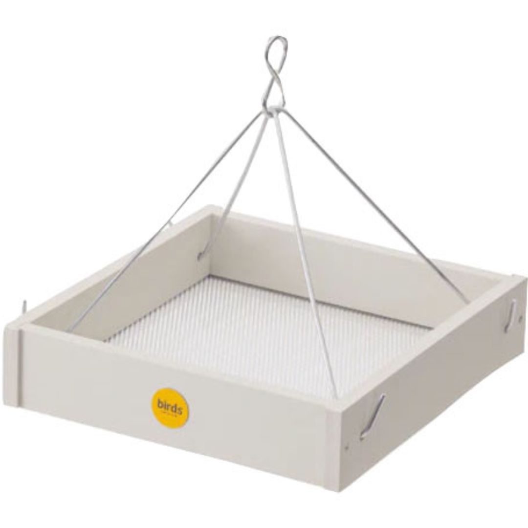 BIRD'S CHOICE HANGING TRAY FEEDER WHITE