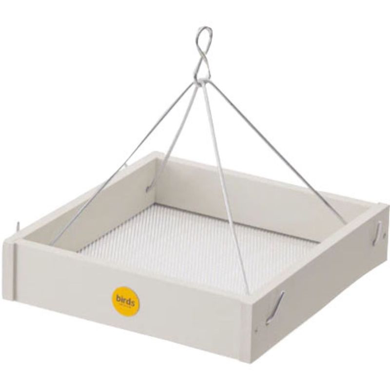 BIRD'S CHOICE HANGING TRAY FEEDER WHITE