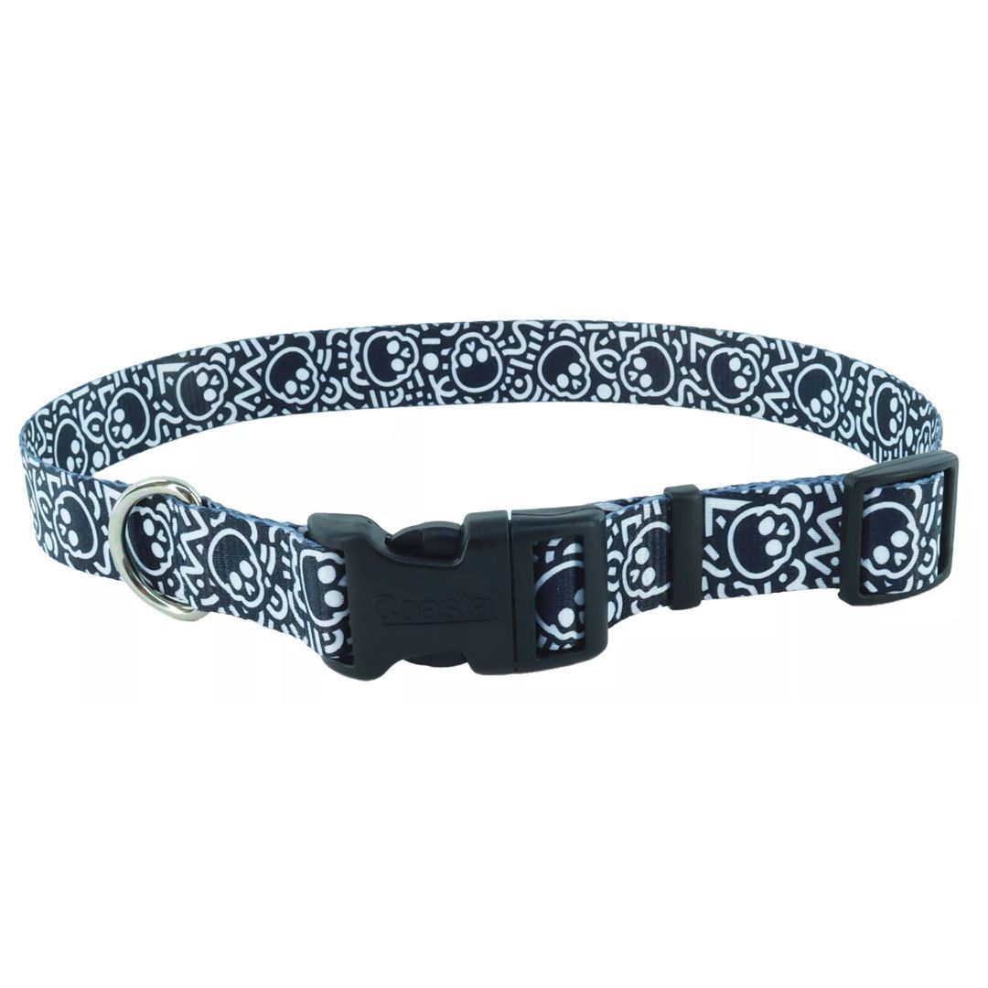 ADJ COLLAR 10-14 STYLES BLACK SKULLS
