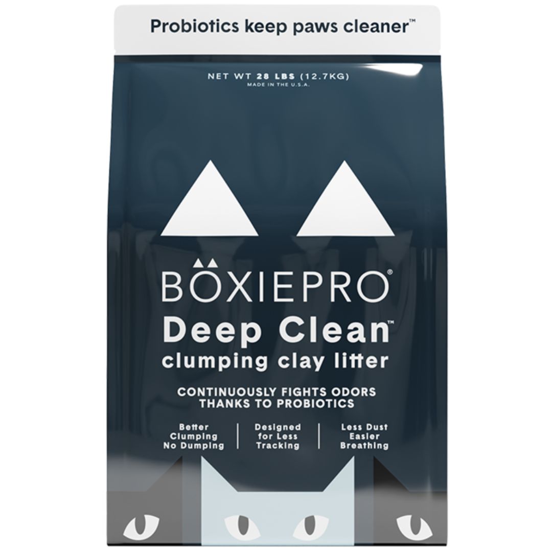 BOXIEPRO DEEP CLEAN CLUMPING CLAY CAT LITTER 28LB