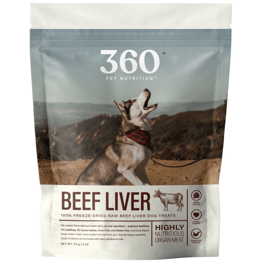360 PET NUTRITION FREEZE DRIED RAW BEEF LIVER TREATS 4 OZ