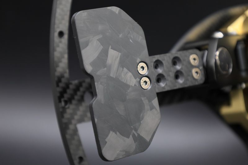 Forged Carbon Schaltwippen im BMW M4 GT3 Stil – Mod für Moza, Fanatec Clubsport, Podium & Formel Lenkräder  (7 mm Lochabstand)