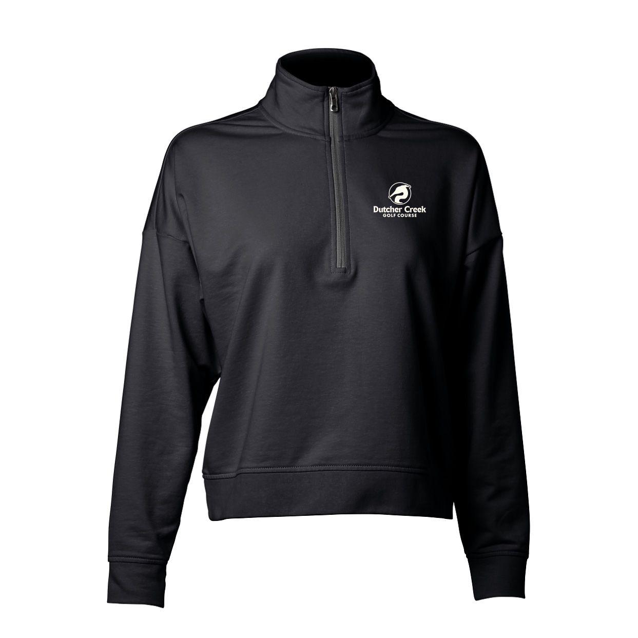 Women's Quarter Zip, Color: Black, Size: S