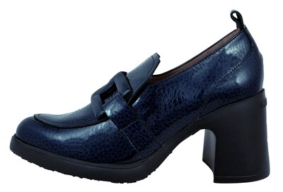 Wonders Subu: Women&#39;s Loafers with Light Blue Leather/Patent Leather Heels - Model M-5502