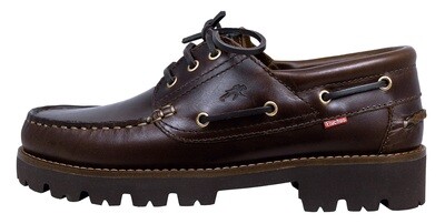 Fluchos Richfield Nautical Shoes Chaussures Pour Hommes Avec Lacets En Cuir Marron Clair F0046