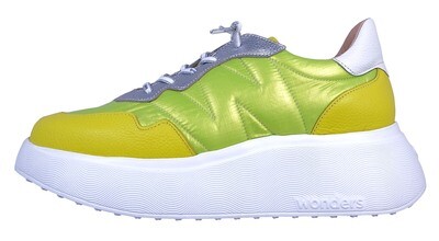 Wonders Berlin Cyber Women&#39;s Sneakers Platforms Green/Lime Leather A-3602