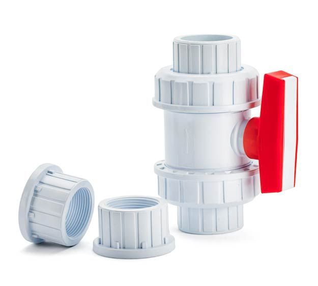 PVC Schedule 40 - True Union Ball Valve (Socket x Socket / FPT x FPT), Size: 1/2 INCH