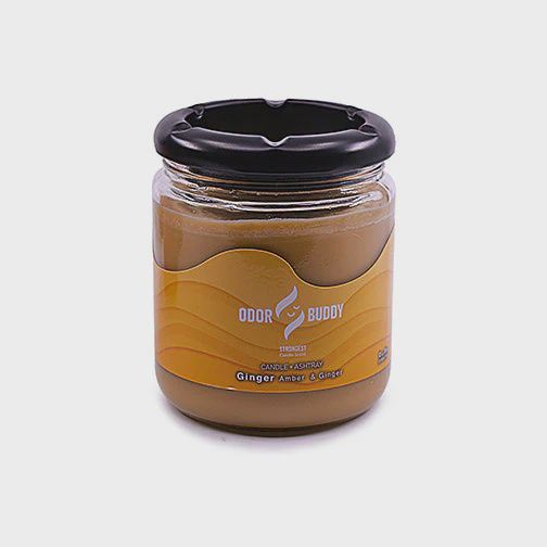 Odor Buddy Candle+Ashtray, Scent: Ginger