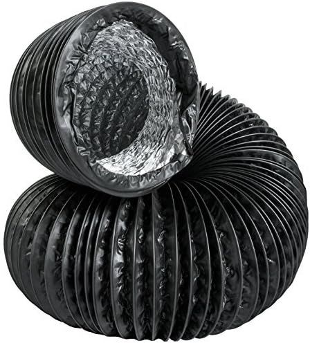 12&quot; x 25&#39; Black Lightproof Ducting w/Clamps