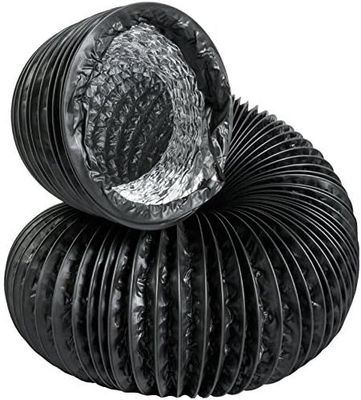 12&quot; x 25&#39; Black Lightproof Ducting w/Clamps