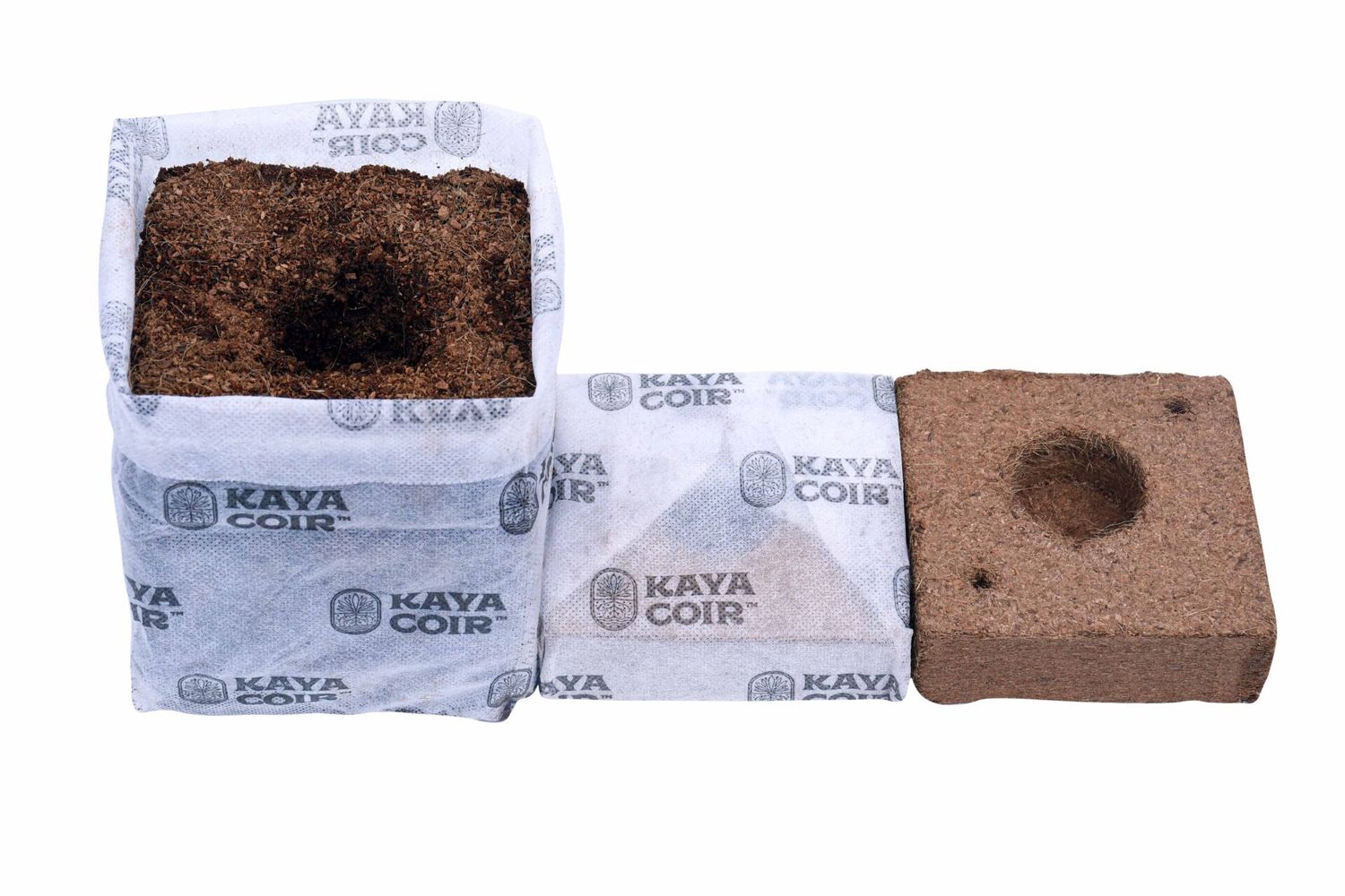 Kaya Coir Coco Compressed Pot, Size: 6" Cube Individual