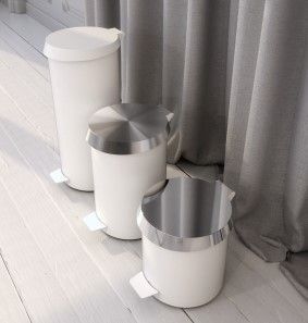 Poubelle blanc mat 6 L FROST + 5 finitions