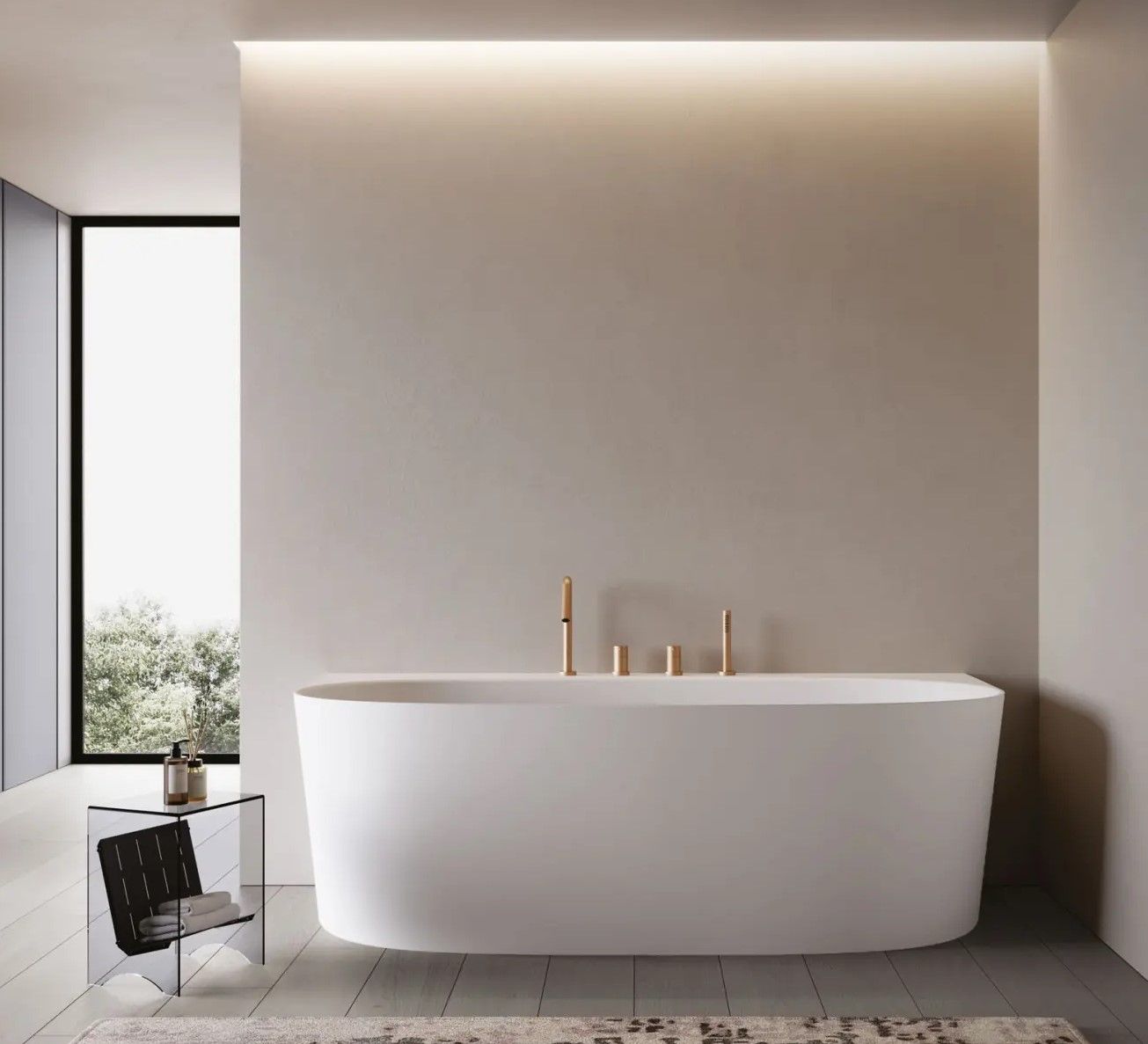 La baignoire semi îlot BULL de DISENIA adopte un nouveau design, elle transformera votre quotidien en un rituel de bien-être 