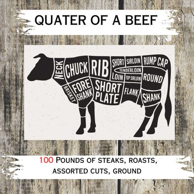 Quarter of a Beef 100 Pounds ( Delivery / pick up in 2 weeks after order)
