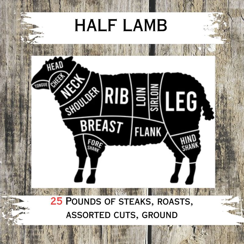 Half Lamb Box 25 Pounds of Meat