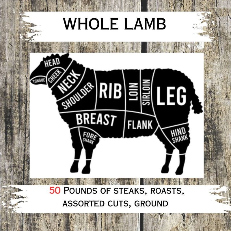 Whole Lamb Box 50 Pounds of Meat