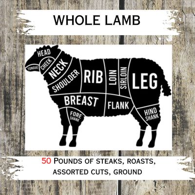 Whole Lamb Box 50 Pounds of Meat