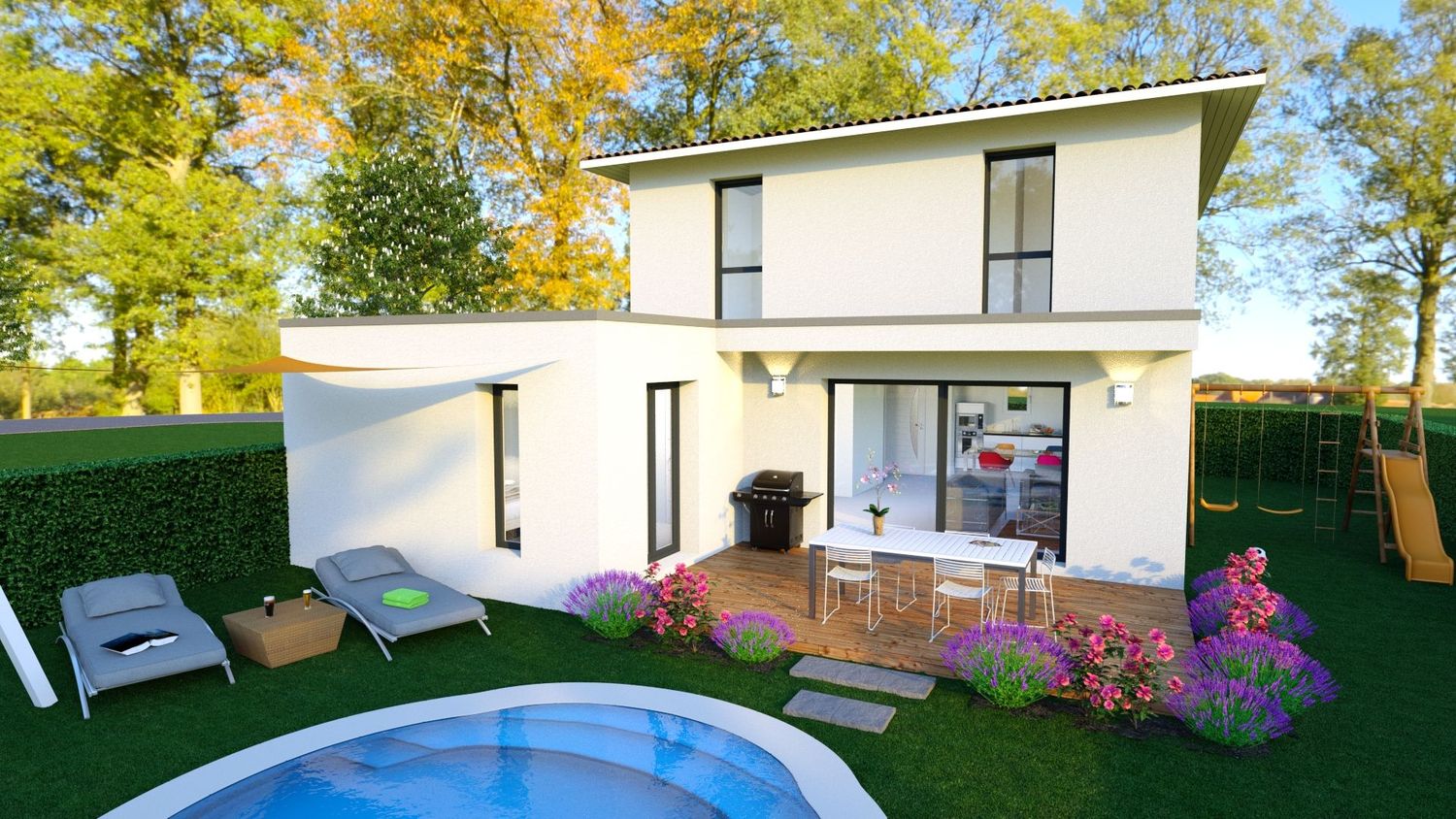 SAINT DREZERY(HERAULT)-  VILLA ETAGE 106M² SUR TERRAIN PISCINABLE DE 500 M²